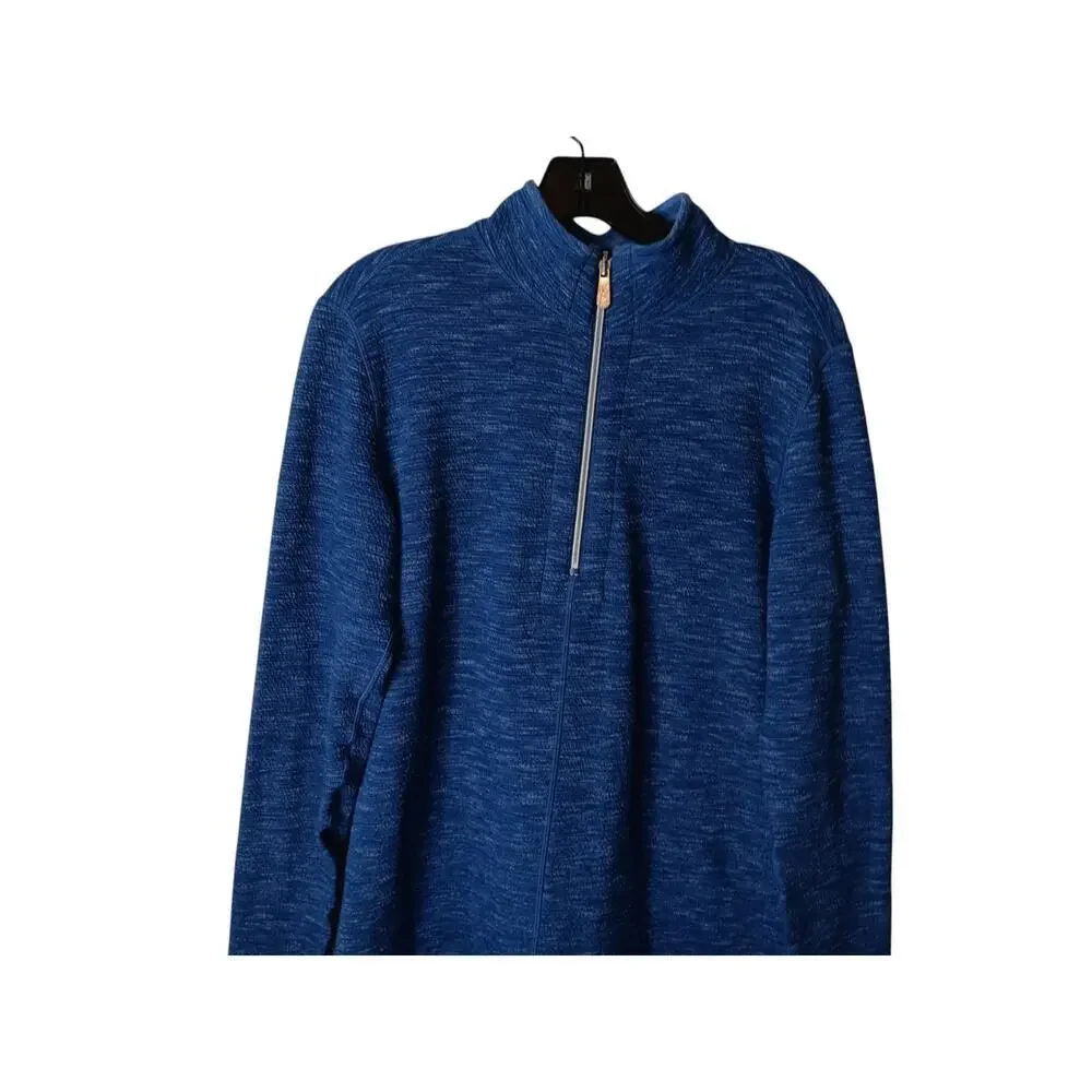 Tommy Bahama Blue Quarter Zip Sweater Dress Long Sleeve Pullover Knit M/L